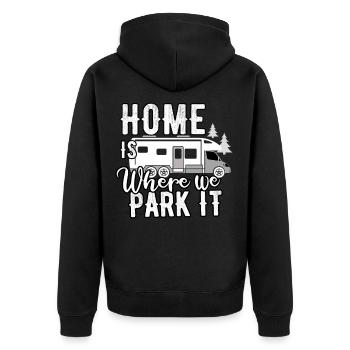 Camper - Unisex Premium Bio Zip Hoodie - Schwarz - Hinten - Nico (187cm)