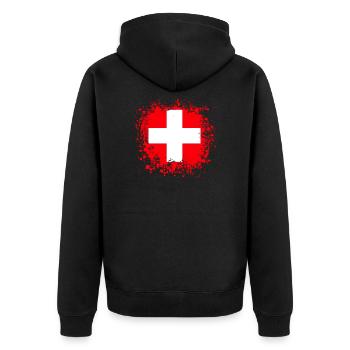 Switzerland Switzerland flag gift idea - Unisex Premium Organic Zip Hoodie - black - Back - Nico (187cm)