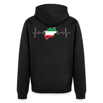 NRW North Rhine-Westphalia Dear home - Unisex Premium Organic Zip Hoodie - black - Back - Nico (187cm)
