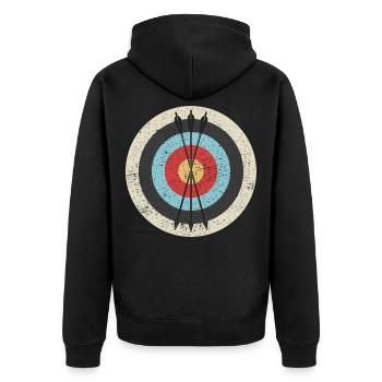 Tir à l'arc - Veste à capuche bio Premium Unisexe - noir - Dos - Nico (187cm)