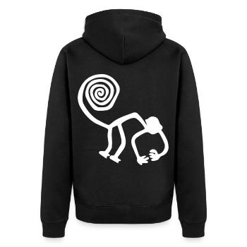 MONK - Unisex Premium Organic Zip Hoodie - black - Back - Nico (187cm)