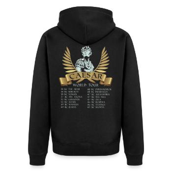 History Gaius Julius Caesar ancient raids - Unisex Premium Organic Zip Hoodie - black - Back - Nico (187cm)