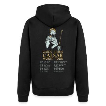 History Gaius Julius Caesar ancient raids - Unisex Premium Organic Zip Hoodie - black - Back - Nico (187cm)