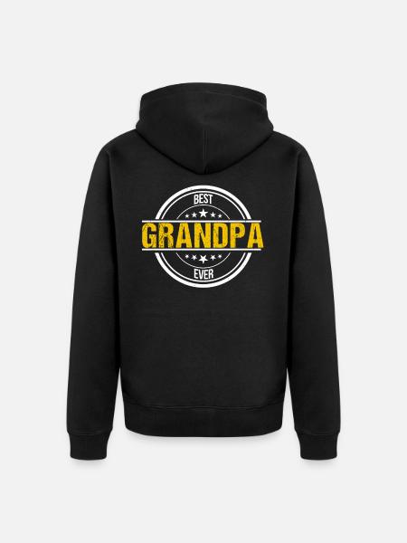Opa ist der Beste - Unisex Premium Bio Zip Hoodie - Schwarz