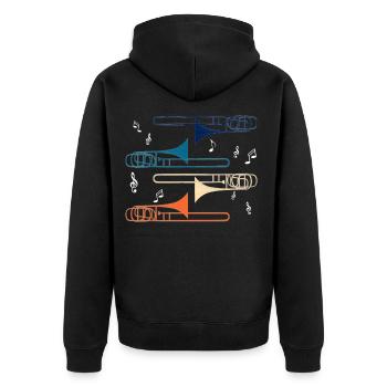 Trombone trombone musique folk cadeau - Veste à capuche bio Premium Unisexe - noir - Dos - Nico (187cm)