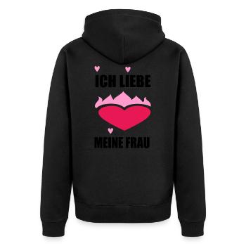 J'aime ma femme - Veste à capuche bio Premium Unisexe - noir - Dos - Nico (187cm)