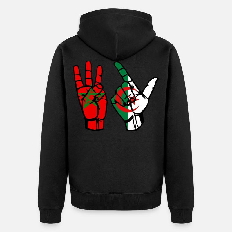 Maroc Algérie peace - Veste à capuche bio Premium Unisexe - noir