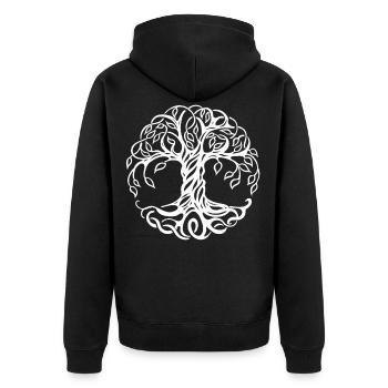 Arbre de vie nordique aux racines nouées - Veste à capuche bio Premium Unisexe - noir - Dos - Nico (187cm)
