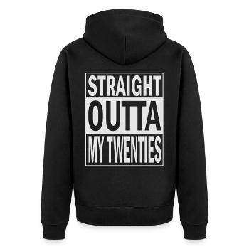 30.Geburtstag - Unisex Premium Bio Zip Hoodie - Schwarz - Hinten - Nico (187cm)