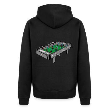 Foosball table table illustration - Unisex Premium Organic Zip Hoodie - black - Back - Nico (187cm)