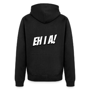 Eh i a! Ja ich auch Österreichisch Wieneierisch - Unisex Premium Bio Zip Hoodie - Schwarz - Hinten - Nico (187cm)