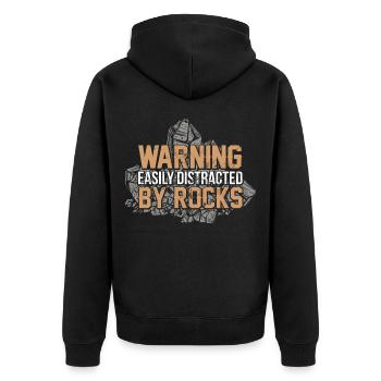 Geologie - Unisex Premium Bio Zip Hoodie - Schwarz - Hinten - Nico (187cm)