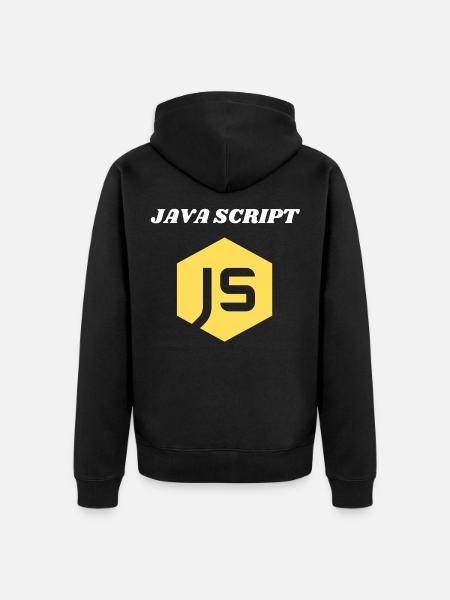 JavaScript Programmeur - Veste à capuche bio Premium Unisexe - noir
