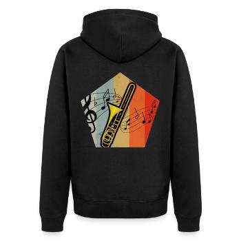 Trombone Instrument Brass Band Trombonist Gift - Veste à capuche bio Premium Unisexe - noir - Dos - Nico (187cm)