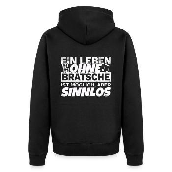 Bratsche Viola Violist Design Cool Spruch Musiker - Unisex Premium Bio Zip Hoodie - Schwarz - Hinten - Nico (187cm)