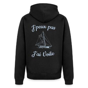 Je peux pas j'ai Voile idée cadeau - Veste à capuche bio Premium Unisexe - noir - Dos - Nico (187cm)