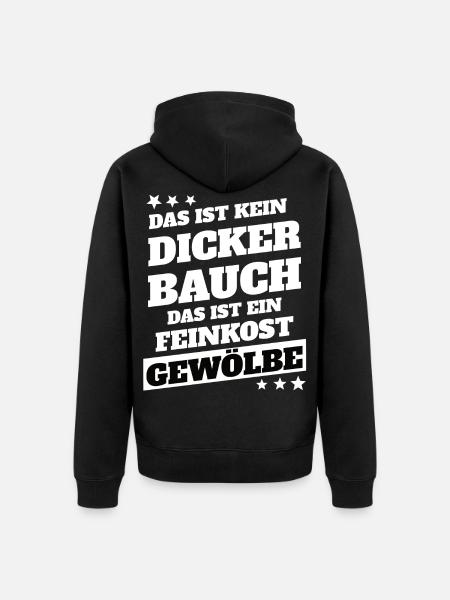 Kein Dicker Bauch - Unisex Premium Bio Zip Hoodie - Schwarz