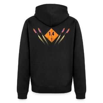 Fusées du Nouvel An - Veste à capuche bio Premium Unisexe - noir - Dos - Nico (187cm)