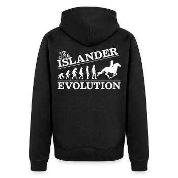 Islander Evolution Shirt - Chevaux de chevaux islandais - Veste à capuche bio Premium Unisexe - noir - Dos - Nico (187cm)