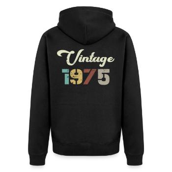Né en 1975 Cadeau d’anniversaire Vintage 1975 - Veste à capuche bio Premium Unisexe - noir - Dos - Nico (187cm)