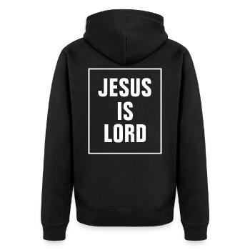 Jésus est Seigneur - chrétien - Veste à capuche bio Premium Unisexe - noir - Dos - Nico (187cm)