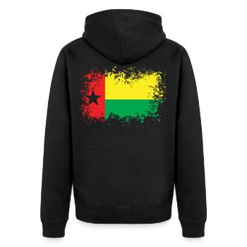 Guinea-Bissau guinea bissau Geschenkidee - Unisex Premium Bio Zip Hoodie - Schwarz - Hinten - Nico (187cm)