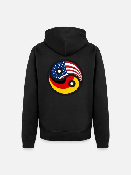 German American friendship - Unisex Premium Organic Zip Hoodie - black