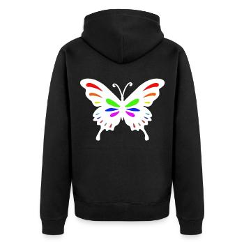 papillon papillon - Veste à capuche bio Premium Unisexe - noir - Dos - Nico (187cm)