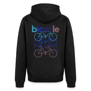 Bicycle Bicyclette Biker Cyclist Cyclist - Unisex Premium Organic Zip Hoodie - black - Back - Nico (187cm)