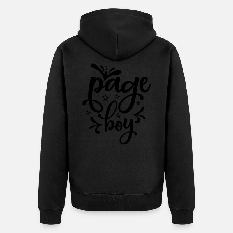 Page garçon - conception de mariage - Veste à capuche bio Premium Unisexe - noir