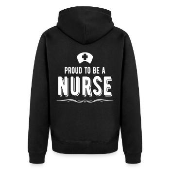 Krankenschwester Krankenschwester Kleidung Kranke - Unisex Premium Bio Zip Hoodie - Schwarz - Hinten - Nico (187cm)