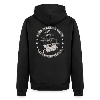 Stoertebeker Crew Vitalienbrüder Hamburg gift - Unisex Premium Organic Zip Hoodie - black - Back - Nico (187cm)