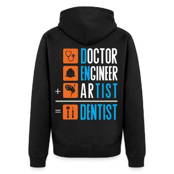 Dentiste dentiste dent dents dents cadeau dentaire - Veste à capuche bio Premium Unisexe - noir - Dos - Nico (187cm)