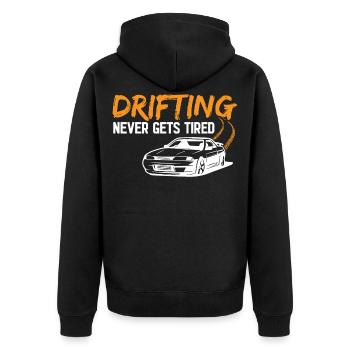 Drifting Sport Drift fans Racing Gaming - Unisex Premium Bio Zip Hoodie - Schwarz - Hinten - Nico (187cm)