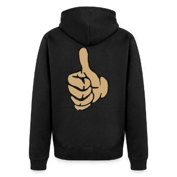 Pouce en l'air comme un super cadeau super bon symbole - Veste à capuche bio Premium Unisexe - noir - Dos - Nico (187cm)