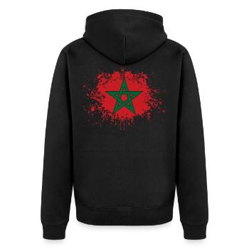 Morocco flag Morocco gift idea - Unisex Premium Organic Zip Hoodie - black - Back - Nico (187cm)