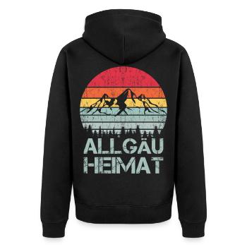 Allgäu Alpen Allgäuer Geschenkidee Spruch - Unisex Premium Bio Zip Hoodie - Schwarz - Hinten - Nico (187cm)