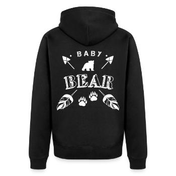 Bébé ours mignon famille boho flèche - Veste à capuche bio Premium Unisexe - noir - Dos - Nico (187cm)