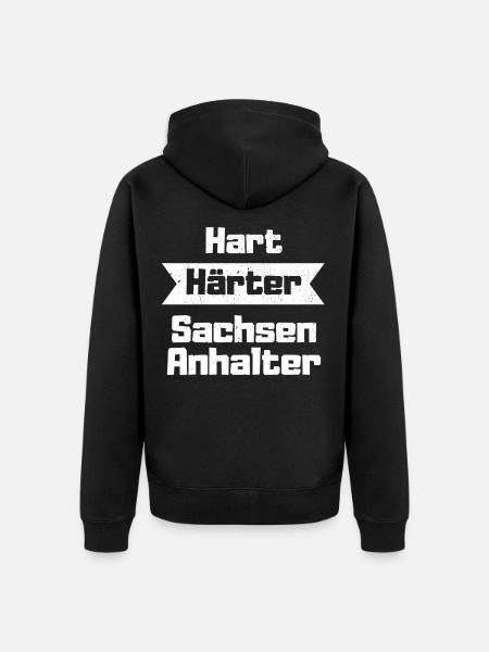 Sachsen Anhalter hart härter - Unisex Premium Bio Zip Hoodie - Schwarz
