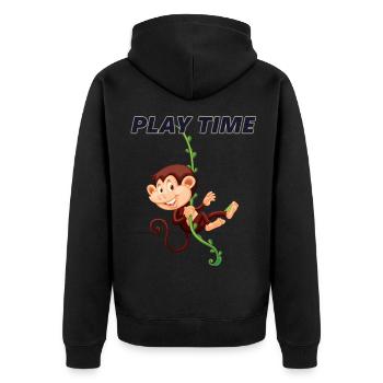 Le singe se balance à Liane - Play Time - Veste à capuche bio Premium Unisexe - noir - Dos - Nico (187cm)