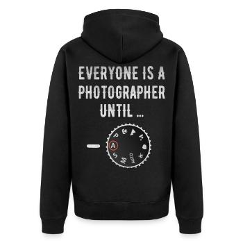 photographer - Unisex Premium Organic Zip Hoodie - black - Back - Nico (187cm)