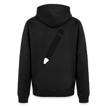 Stift Kunst Schule Bleistift Stifte malen Geschenk - Unisex Premium Bio Zip Hoodie - Schwarz - Hinten - Nico (187cm)