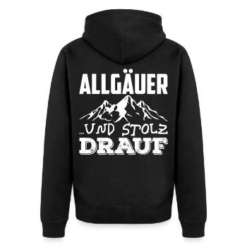 Allgäu Bayerische Heimat Allgäuer Oberbayern Bayer - Unisex Premium Bio Zip Hoodie - Schwarz - Hinten - Nico (187cm)