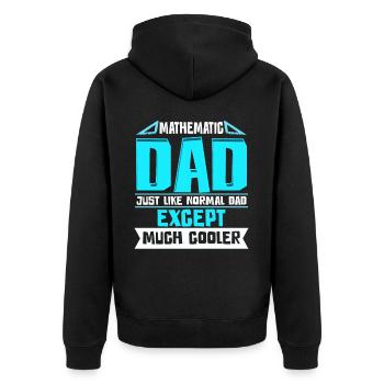 Mathe - Unisex Premium Bio Zip Hoodie - Schwarz - Hinten - Nico (187cm)