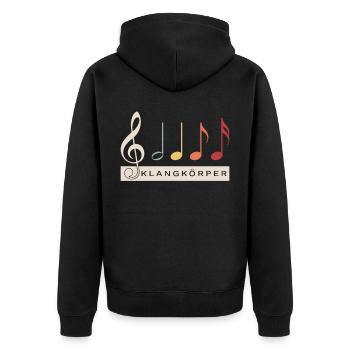 Corps sonore choral orchestre rétro - Veste à capuche bio Premium Unisexe - noir - Dos - Nico (187cm)