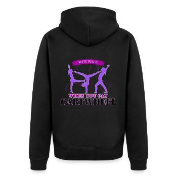 Gymnastics, rings, gymnast - Unisex Premium Organic Zip Hoodie - black - Back - Nico (187cm)