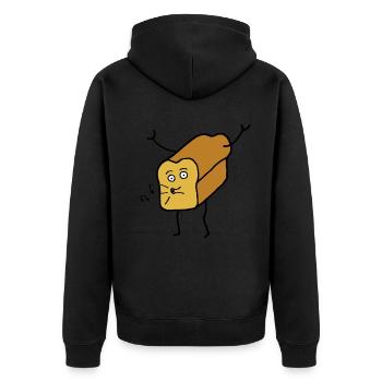 Tanzendes Toastbrot Brot lustig Comic - Unisex Premium Bio Zip Hoodie - Schwarz - Hinten - Nico (187cm)