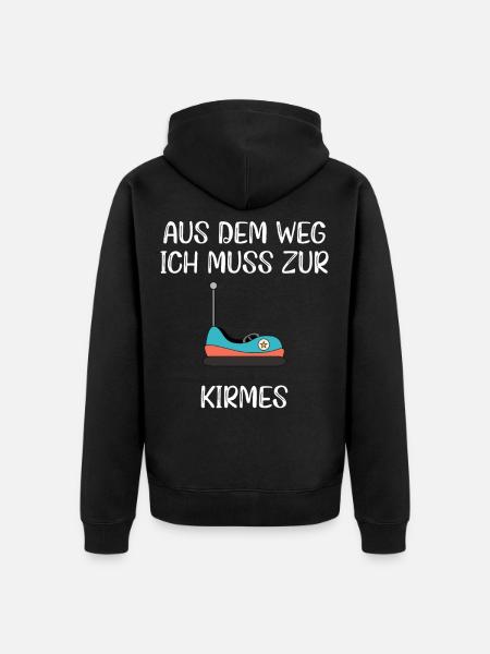 Aus dem Weg ich muss zur Kirmes - Unisex Premium Bio Zip Hoodie - Schwarz