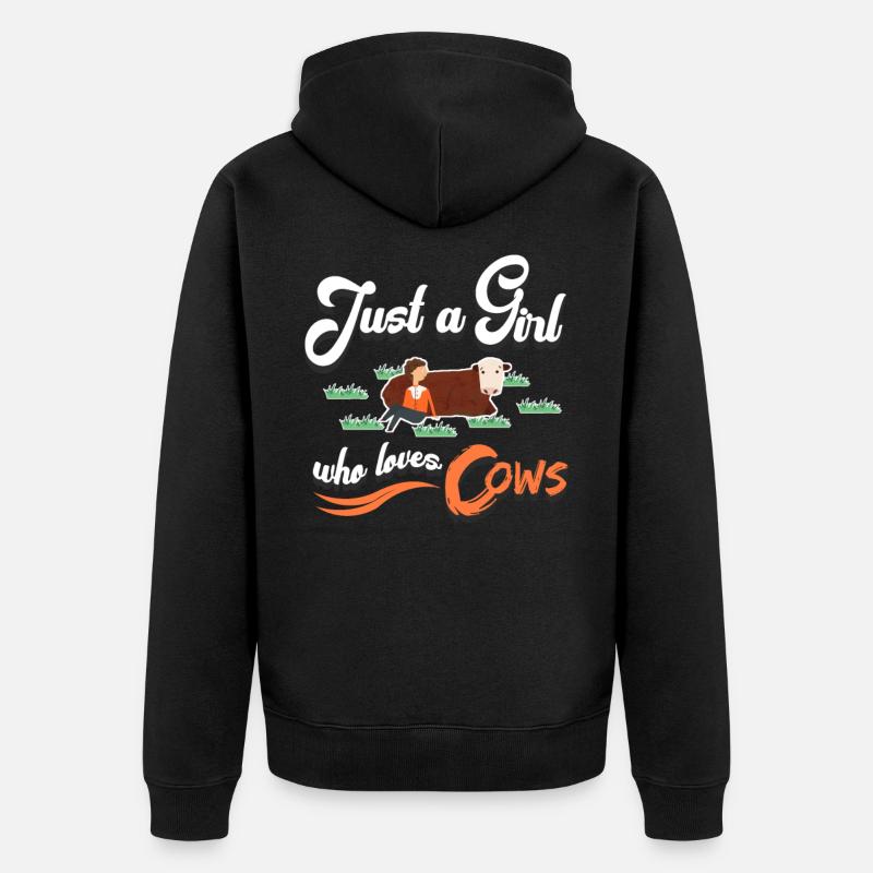 Kuh - Unisex Premium Bio Zip Hoodie - Schwarz
