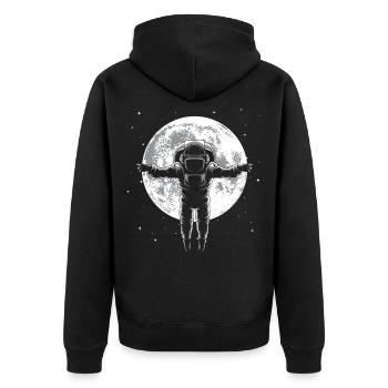 Astronaute lune espace extra-atmosphérique cadeau de l'espace - Veste à capuche bio Premium Unisexe - noir - Dos - Nico (187cm)